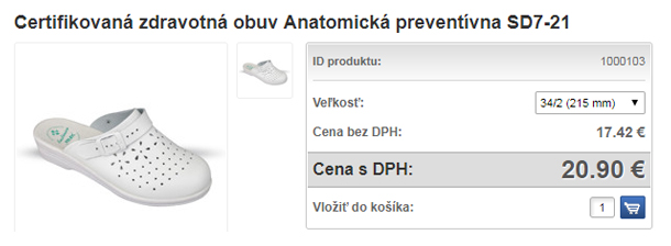 Certifikovaná zdravotná obuv Anatomická preventívna SD7-21