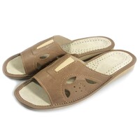 Kožené dámske domáce papuče