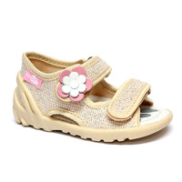 Dievčenské papučky s profilovanou koženou stielkou